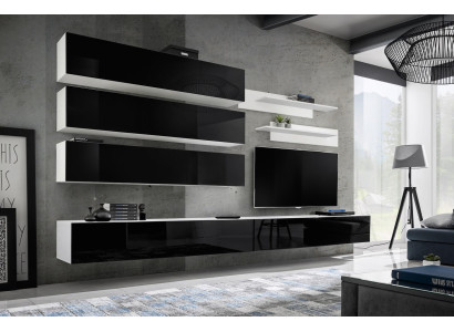 Set 7 pieces. Designer Living room Wall unit wall cabinet sideboard TV lowboard new
