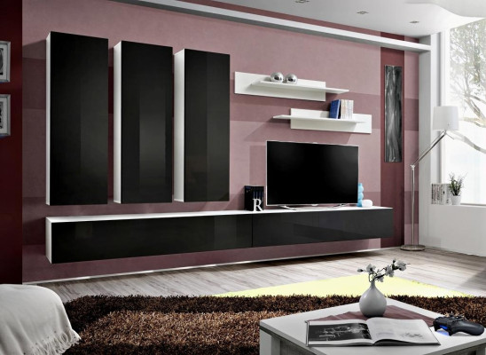Living room Complete Set 7 pcs Wall unit TV stand Luxury Suite Wall shelf new
