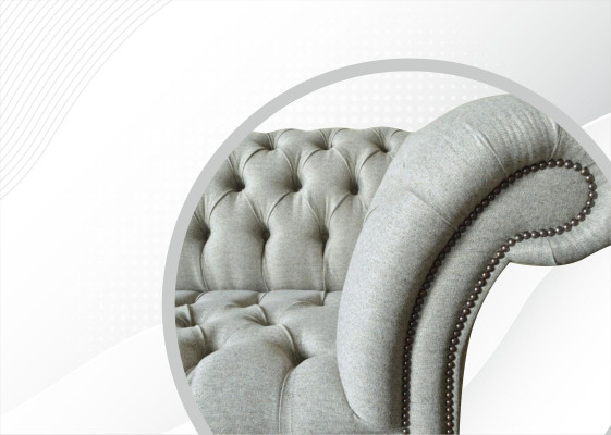 Chesterfield 3 Seater Living room Modern Light Gray Couches Sofa new Creative Fabric