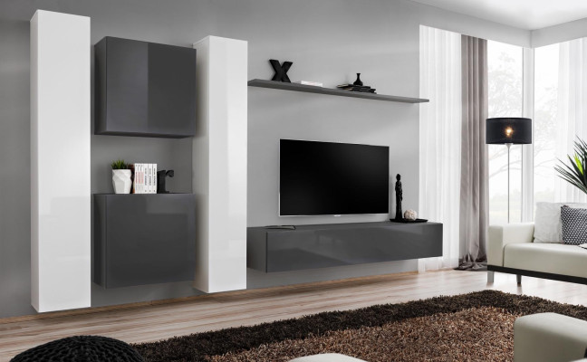 Gray Wall Cabinet Living room Wall Shelf Design Wall Wardrobe Modern Furnishings