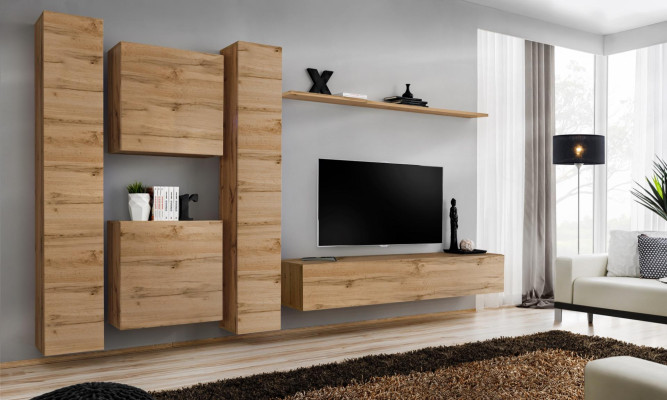 Wall Wardrobe Living room Designer Wall unit Wall Shelf Wood wall cabinet