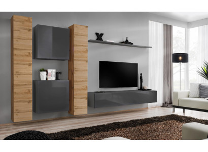 Designer Wall unit Wall Shelves Wood Furniture Living room Luxury Wood Furniture Style Modern