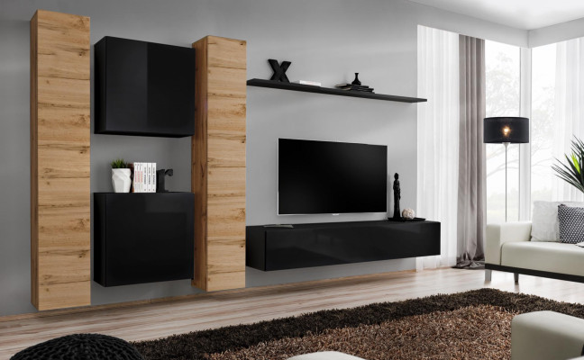 Living room set 6pcs Wall unit Wooden furniture Wardrobe Complete new Wall Shelf