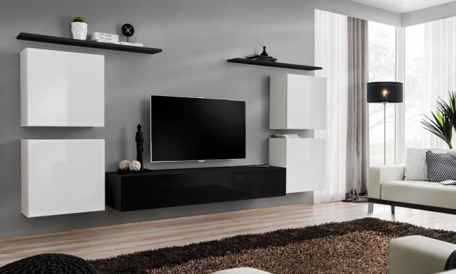 Complete White wall cabinet Wall unit Luxury Living room Sideboard TV Stand Modern
