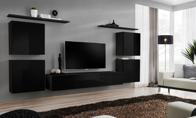 Living room Wall shelf Furnishings Wall unit Luxury Complete Set wall cabinet