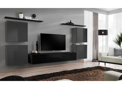 Suite 7tlg Wall unit Luxury Living room Set Wood Wall shelf Furniture Furnishings new