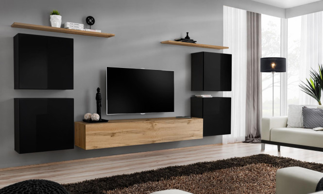 Wall unit Wardrobe Wall shelf Wood Living room Furniture TV Stand Design Sideboard