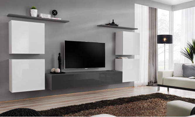 Design Wall unit Luxury Furnishings Complete Wall shelf Wooden furniture wall cabinet
