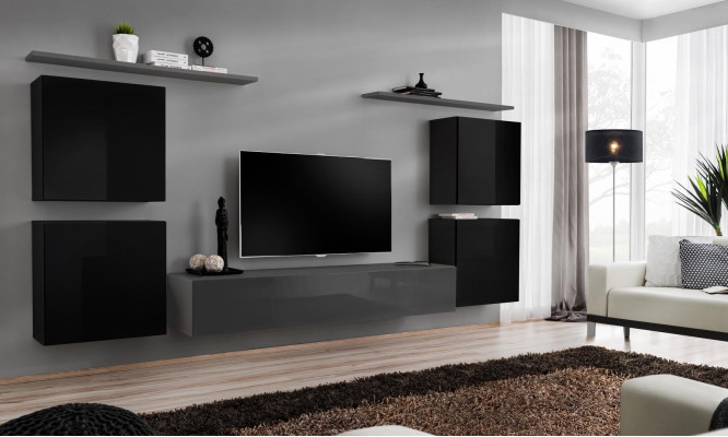 Luxury Set Shelf Wall unit Wooden furniture Complete 4x wall cabinet Living room new