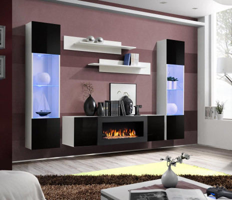 Living room Wall unit TV Lowboard Shelf Luxury Design Set 5 pcs Modern Furniture new