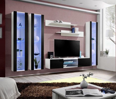 Suite Living room Set Wall unit Hanging Display case Modern Complete Design new