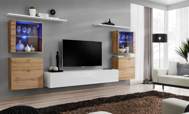Luxury White Wall unit Living room Designer Group Modern Furniture TV Stand