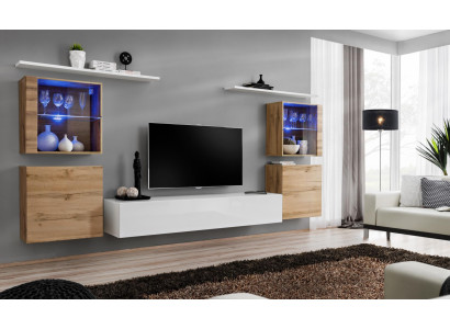 Luxury White Wall unit Living room Designer Group Modern Furniture TV Stand