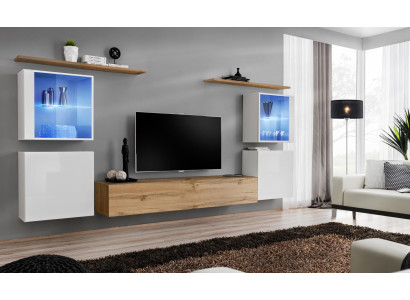 Complete Braun TV lowboard set 4 pieces designer living room furniture wall shelves furniture