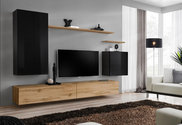 Luxury Complete e Wall unit Sideboard Wall shelf Living room Furnishings wall cabinet