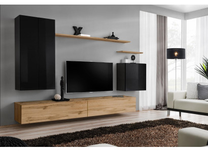 Luxury Complete e Wall unit Sideboard Wall shelf Living room Furnishings wall cabinet
