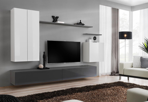 Designer Complete Living room Luxury Wall unit Modern Wood Furnishings TV Stand