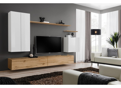 Braun Wall unit Designer Living room Set TV lowboard new Furniture wall cabinet new