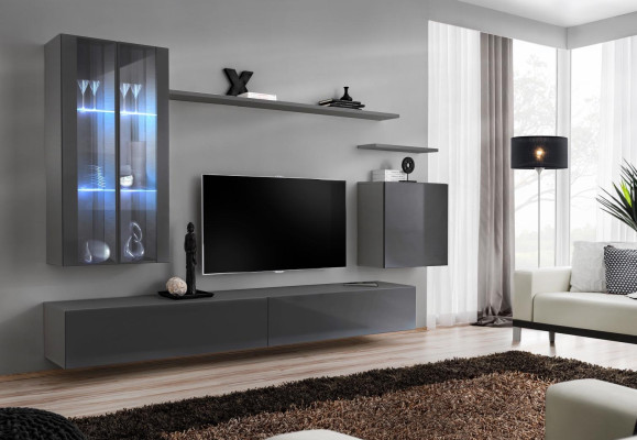 Wall unit gray living room furniture wall cabinet wooden furniture luxury sideboard new
