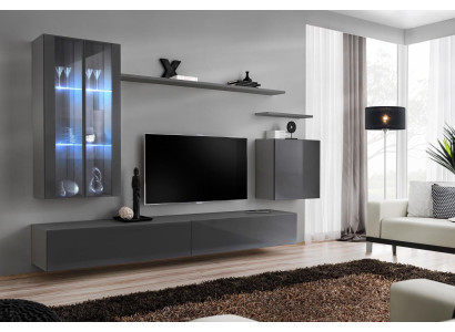 Wall unit gray living room furniture wall cabinet wooden furniture luxury sideboard new