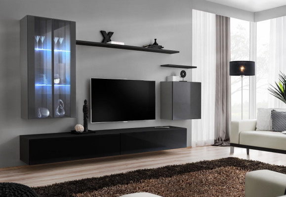 Suite TV cabinet set 7 pieces. Wall unit TV sideboard display case hanging wardrobe design new