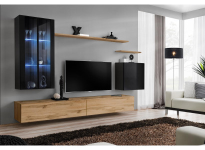 Wall unit hanging display case wall cabinet designer TV lowboard furnishings shelves modern