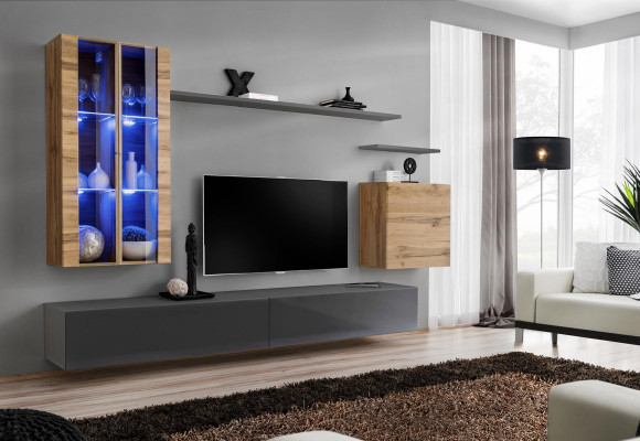 Design Furniture Wall cabinet Wall unit Living room furniture TV lowboard Wooden furniture Sideboard