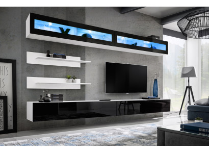 Wall unit set 6 pieces luxury living room TV lowboard wall shelf design furnishings