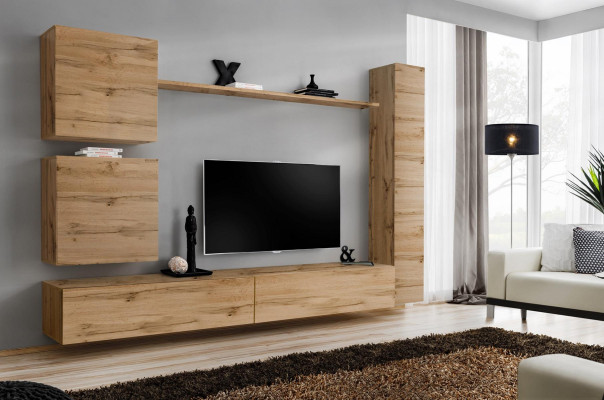 Wall cabinet Modern Wall unit Brown Wooden furniture Living room furniture Designer