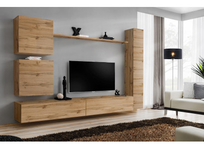 Wall cabinet Modern Wall unit Brown Wooden furniture Living room furniture Designer