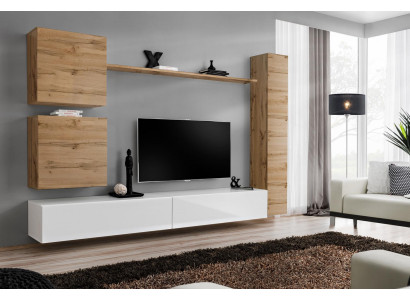 Living room furniture Wall unit Designer Wall Shelf TV lowboard Sideboard wooden furniture