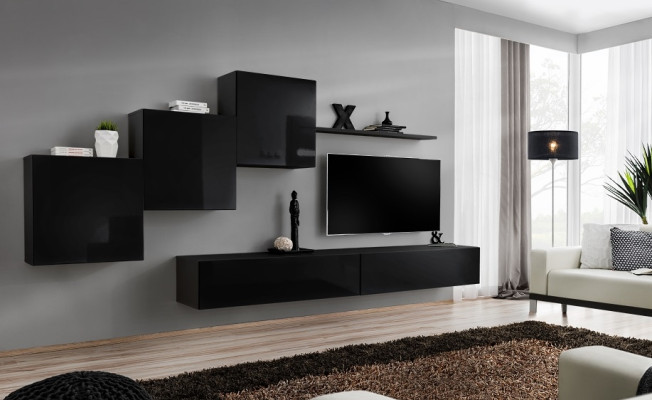 Living room Set Wall unit Wall cabinets TV lowboard Wall Shelf Sideboard Complete