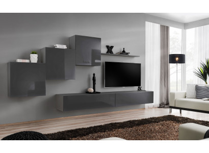 Wall unit Living room Set 6-piece wall cabinet Wall shelf Suite Complete new