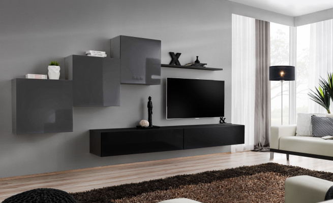 Modern Black TV Stand Wall unit Living room furniture Cabinets Furniture new