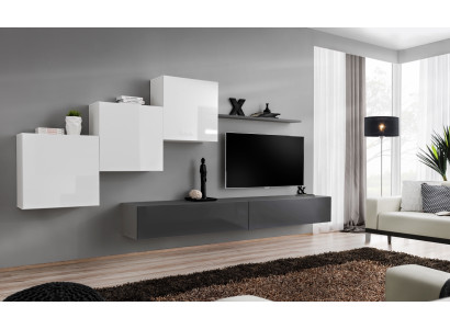 Designer Wall unit Gray TV Stand Modern Sideboard Wall shelf TV Stand new