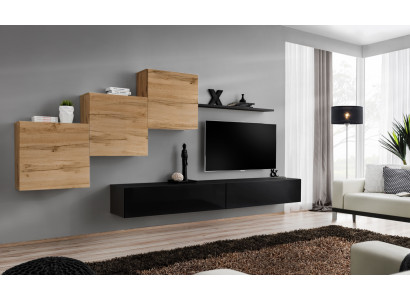 Modern Wall unit Furnishings Complete Suite Designer Wall Shelf Sideboard