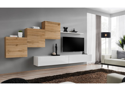 Luxury Set 6pcs Wall unit Furnishings Suite Wall shelf Designer Living room furniture