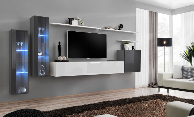 Complete Wall unit TV lowboard Wall shelf Luxury wall cabinet Furnishings Designer