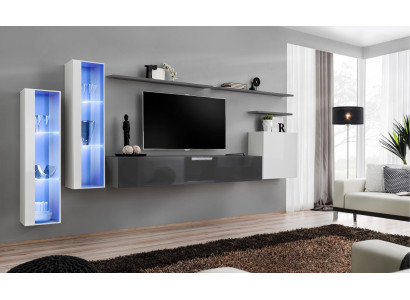 Wall unit Designer Complete Set Luxury Furniture new 3x wall cabinet Furniture Suite
