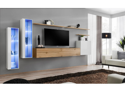 Modern Wall unit Luxury Wood Wall Shelves Living room Furniture Designer Furnishings