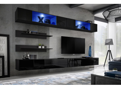 Living room furniture set Living room TV lowboard wall cabinet 6 pieces. Wall unit furnishings