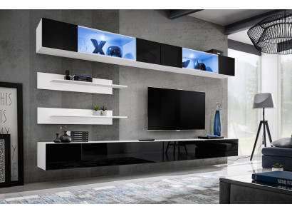 Living room set 6 pieces luxury wall unit wall cabinet 2x TV lowboard design furnishings