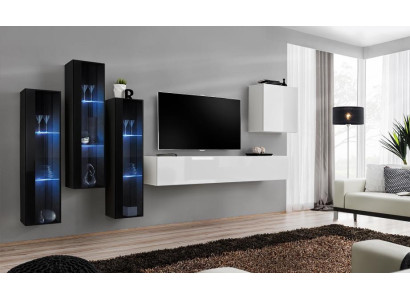 new Living room Wall unit High gloss wooden furniture Wardrobe Modern furniture 5 pieces