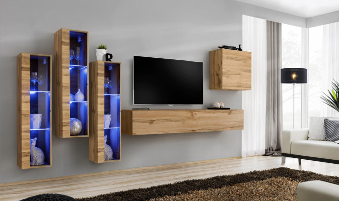 Living room furniture high gloss wall unit TV stand suite luxury style designer