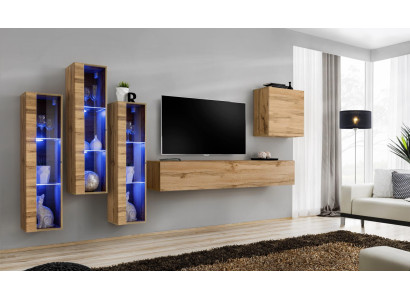Living room furniture high gloss wall unit TV stand suite luxury style designer
