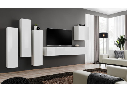 Living room Suite Luxury White wall cabinet Wall unit Wood Furniture TV lowboard