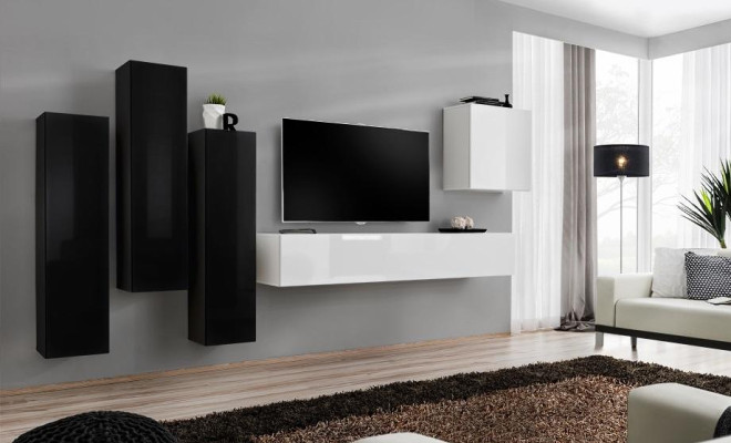 Living room Suite Wall unit Complete Set Lowboard TV Lowboard Wood Furniture
