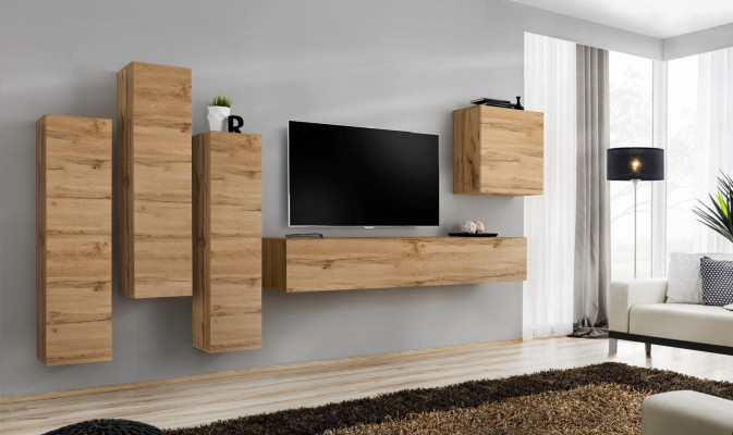 Wall unit Brown wall cabinet Living room TV stand Wood Luxury Furniture Furnishings