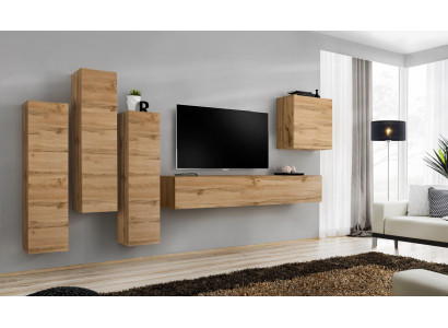 Wall unit Brown wall cabinet Living room TV stand Wood Luxury Furniture Furnishings
