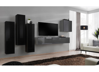 Gray TV Stand Sideboard Luxury Wall unit Living room Furnishings Modern Complete